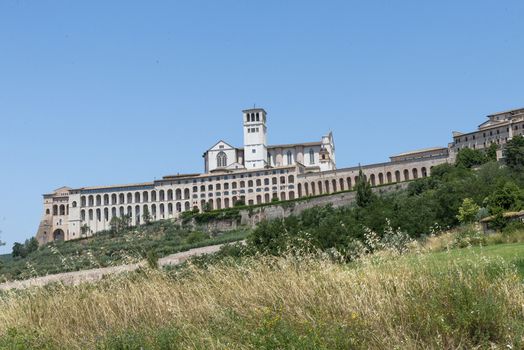 landscape of assisi seen from outside the country