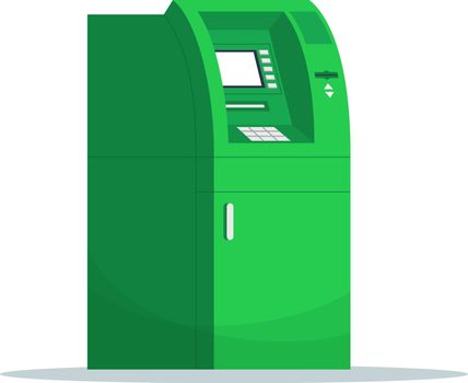 ATM for money withdrawal semi flat RGB color vector illustration