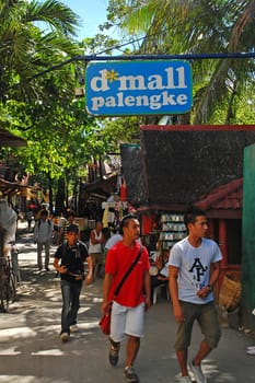 Dmall open air mall pathway at Boracay Island in Aklan, Philippi