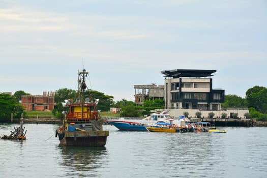Boats at South China Sea in Kota Kinabalu, Malaysia
