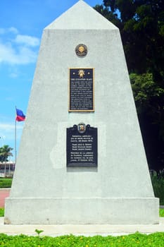 Execution site marker at Rizal park in Manila, Philippines