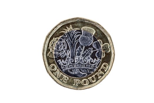 New one pound British coin of England UK 