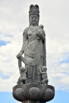 Japanese garden of peace Kan-non statue at Corregidor island in 