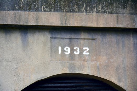 Malinta tunnel year 1932 marker at Corregidor island in Cavite, 