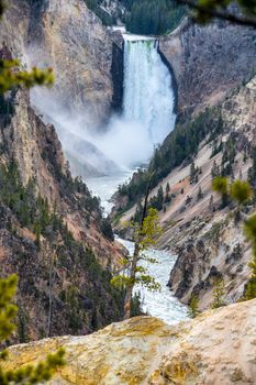 Amazing waterfalls in Yellowstone National Park, Wyoming