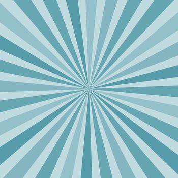 Abstract burst sunburst rays in shades of blue from center, pop art retro style vector eps10 background.