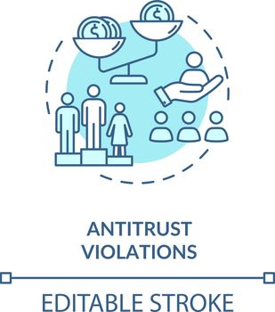 Antitrust violations concept icon