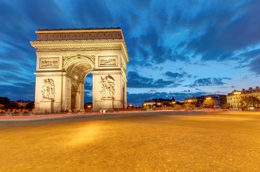 The famous Arc de Triomphe in Paris