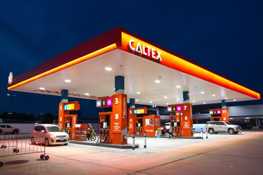 BANGKOK THAILAND :- JULY 15,  2020 : CALTEX OIL Station, Fueling