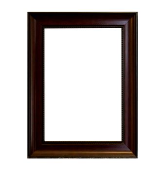 The wooden frame isolated on white background.