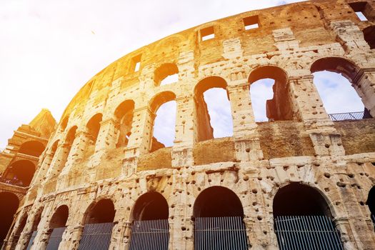 ROME - MARCH 23, 2015: Interior of The Colosseum (Coliseum) also
