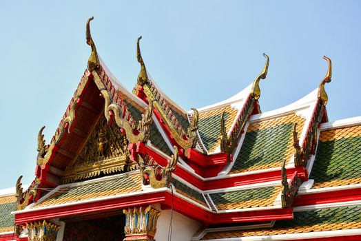 Wat Arun temple facade in Bangkok, Thailand