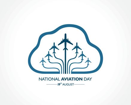 National Aviation Day which is Celebrated in United States in August 19 Concept . Design for poster, greeting card, banner,background.