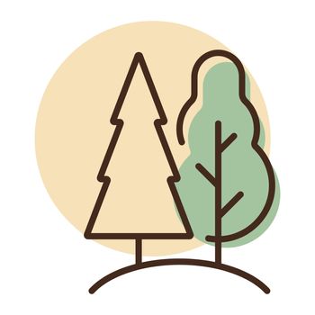 Deciduous and conifer forest vector icon