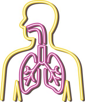 Human Respiratory System Neon Retro