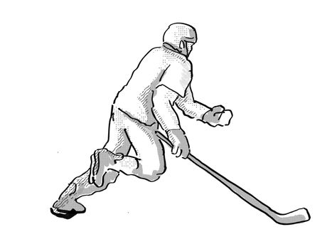 cartoon karikatur zeichnung eishockey hockey spieler