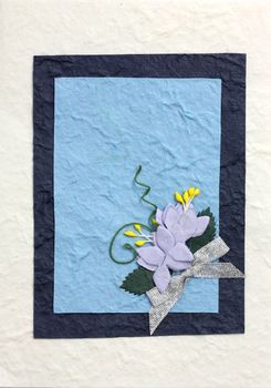 papercraft flower blue frame