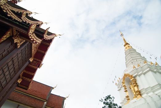 Pagoda in Thai Buddhism temple, Chiang Mai