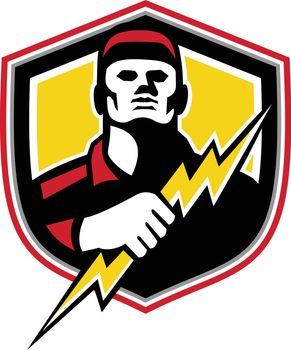 Electrician Thunderbolt Crest Mascot