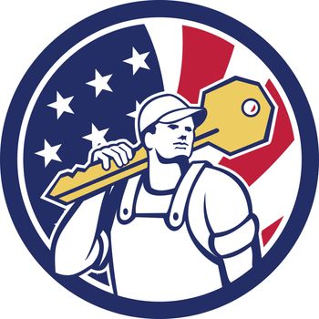 American Locksmith USA Flag Icon