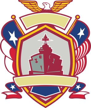 Texas Warship Lone Star Flag Crest Icon