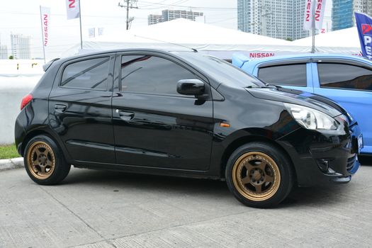 Mitsubishi mirage at Philippine International Motor Show in Pasa