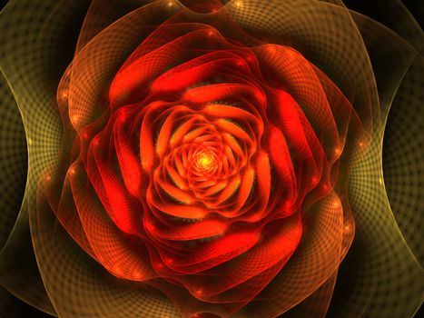 Abstract fractal with grids and spirals, spiral flower usable for desktop wallpaper or for creative cover design.