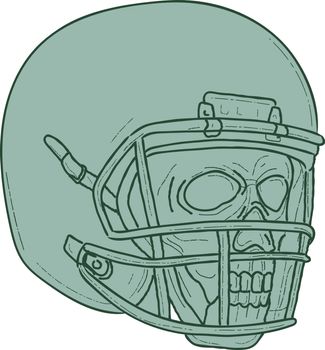 Football Quarterback Skull Drawing