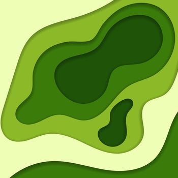 Abstract green 3d paper cut background