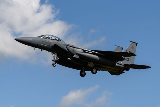 F-15 Eagle Jet landing at RAF Lakenheath