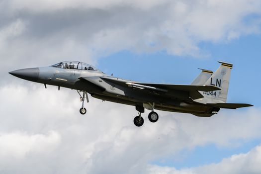 F-15 Eagle Jet landing at RAF Lakenheath
