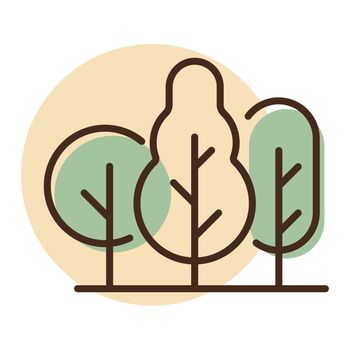 Deciduous forest vector icon. Nature sign