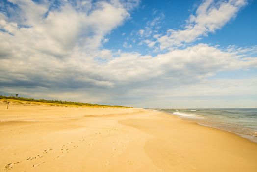 lonesome beach of the Baltic Sea in Poland, Ustka