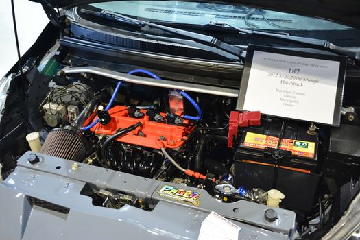 Mitsubishi mirage hatchback motor engine at Manila Auto Salon ca
