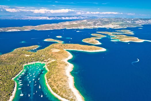Pakleni otoci yachting destination arcipelago aerial view of Pal