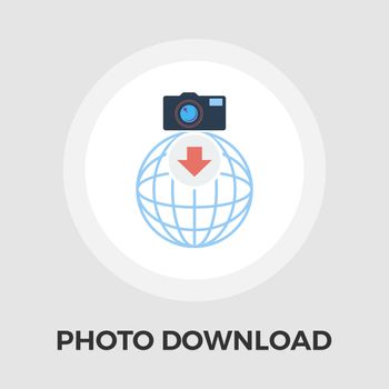 Photo download vector flat icon