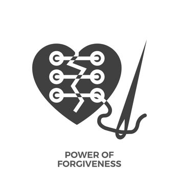 Power of Forgiveness Glyph Vector Icon.