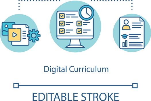 Digital curriculum concept icon