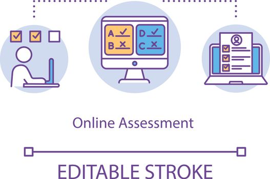 Online assessment concept icon