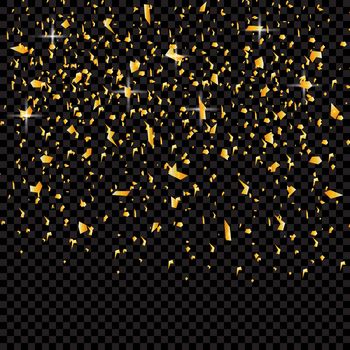 Golden confetti background from mast cells. illustration