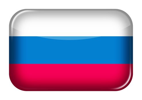 Russia web icon rectangle button with clipping path