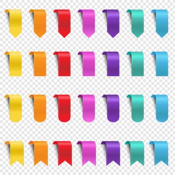 Colorful Ribbon Collection Isolated Transparent Background