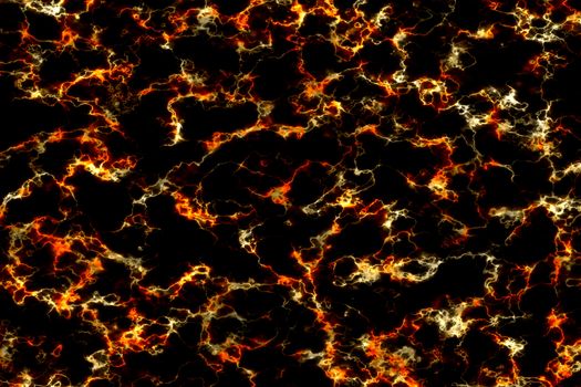 magma flame break out glow mineral texture on black marble