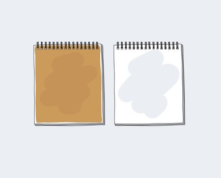 Brown notebook paper  hand drawn cute vector art illustration