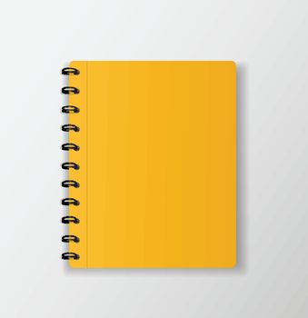 yellow  notebook on white  background blank paper cover vector i