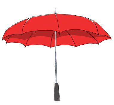 red Vintage  Umbrellas cute illustration