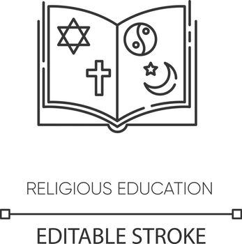 Religious education pixel perfect linear icon