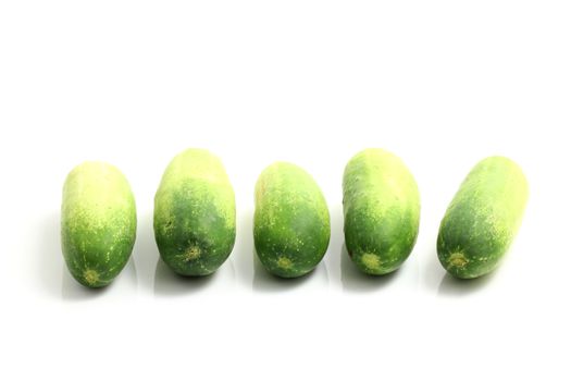 small cucumber isolated in white background