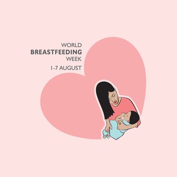 Vector Illustration for the concept of World Breast feeding Week observed in first week of August Month