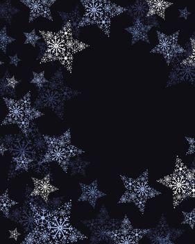 Vector illustration of stars. Christmas background. Merry Christmas card with snowflakes.
